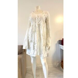 MINKPINK White Lace Mesh Top